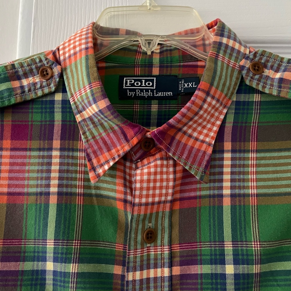 Men’s cotton Ralph Lauren POLO long sleeve shirt multi color, size XXLR